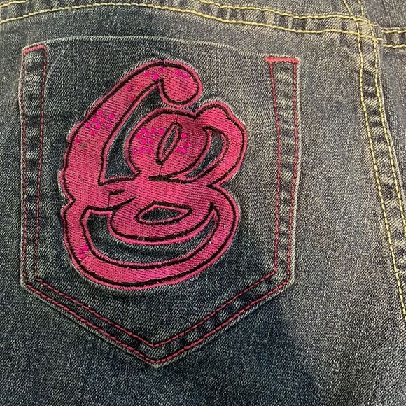 Coogi denim Y2K Capri embroidered pockets streetwear size 7/8 jeans - Picture 6 of 9